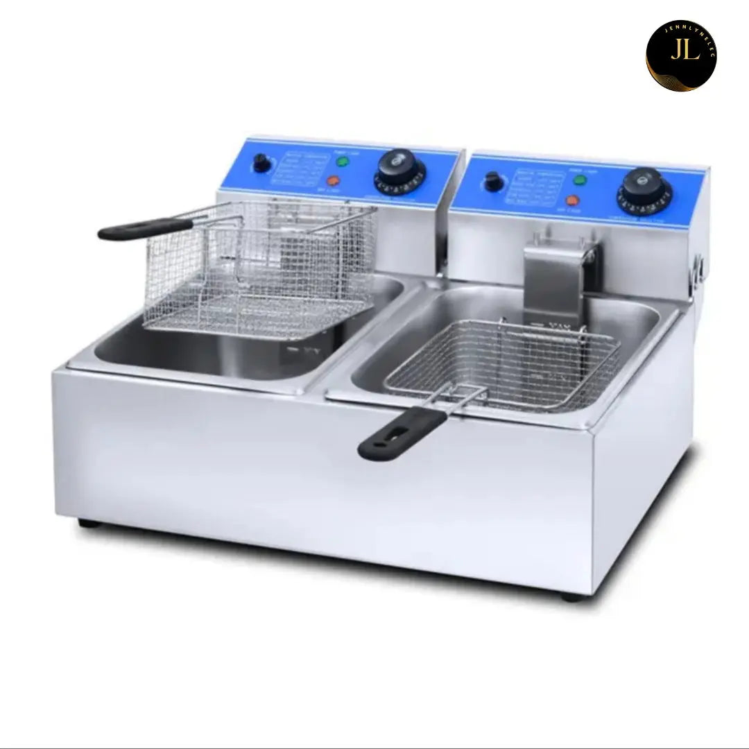 Friteuse Professionnel double bac 2 x 8 litres acier inoxydable matériel, CHR, Marseille Jennlynelec