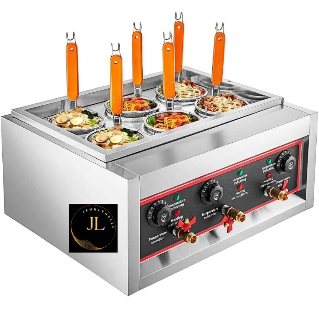 Cuiseur de Pâtes professionnel Électrique 6 Paniers en Acier Inoxydable 6000 watts Jennlynelec