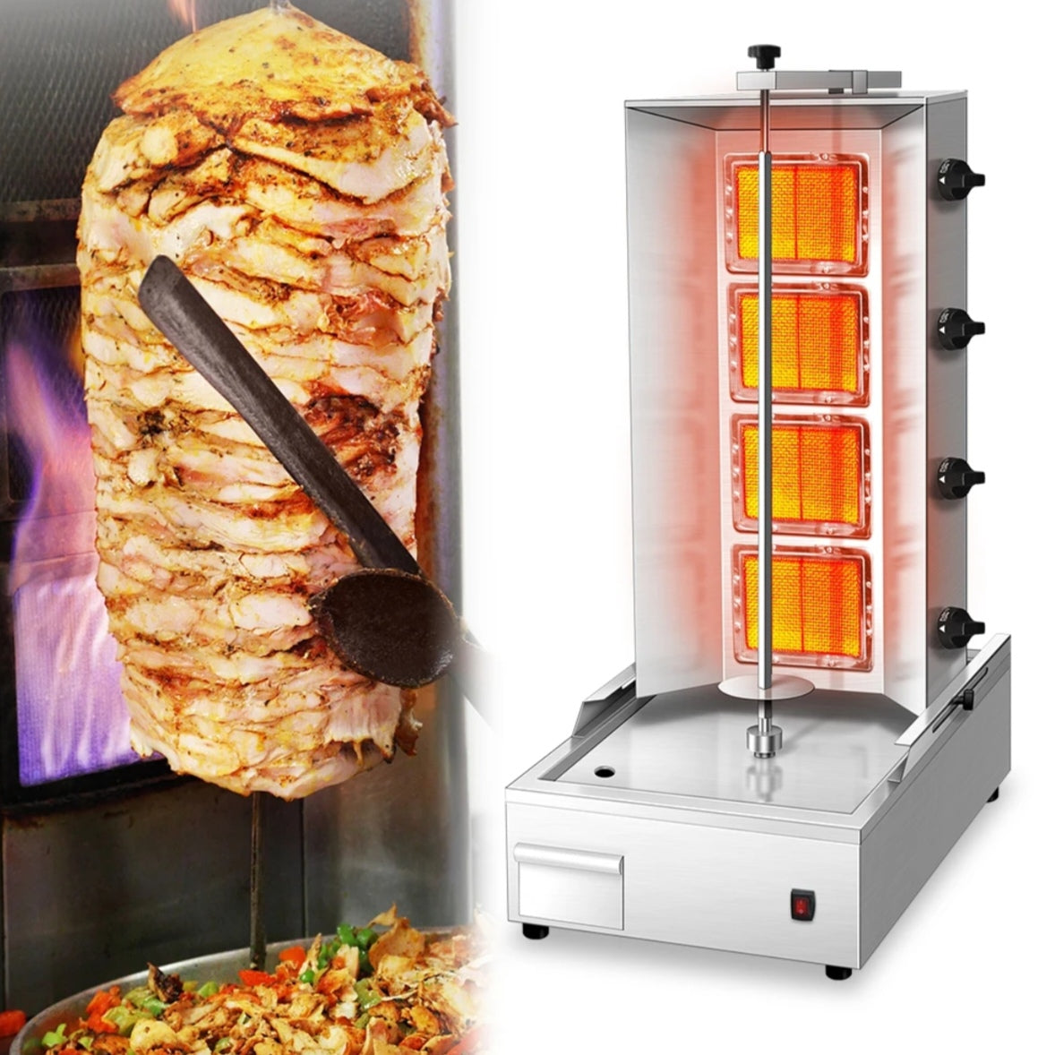 Machine à Kebab Gaz 4 Brûleurs