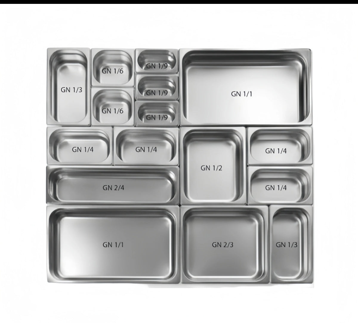 Bacs  gastro GN acier inoxydable