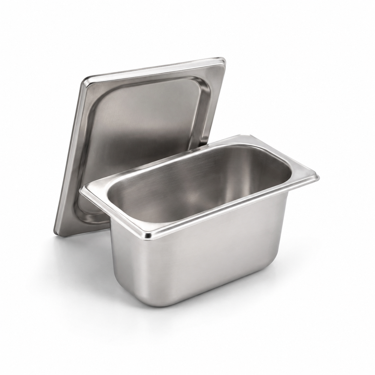 Bac gastro GN 1/9 avec couvercle inox – Acier inoxydable 1 mm