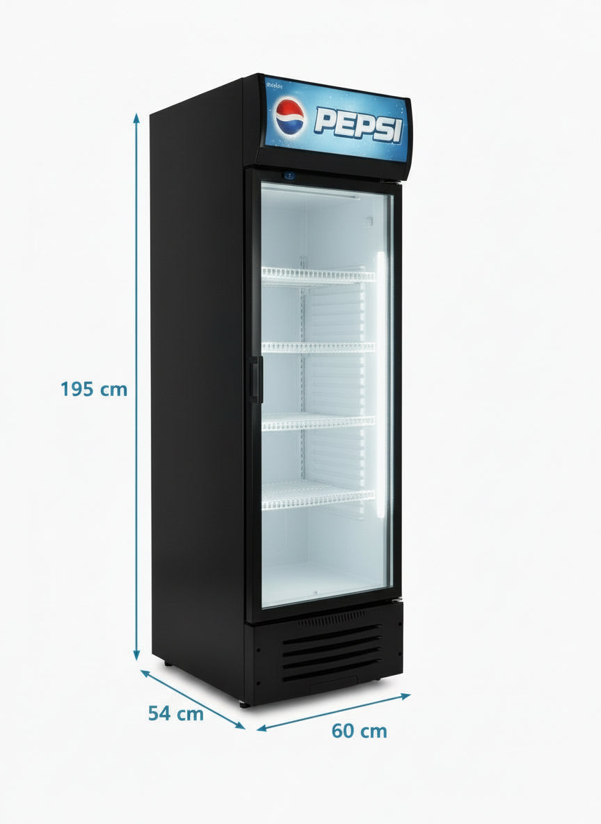 Vitrine à boisson 260 litres froid statique éclairage led.