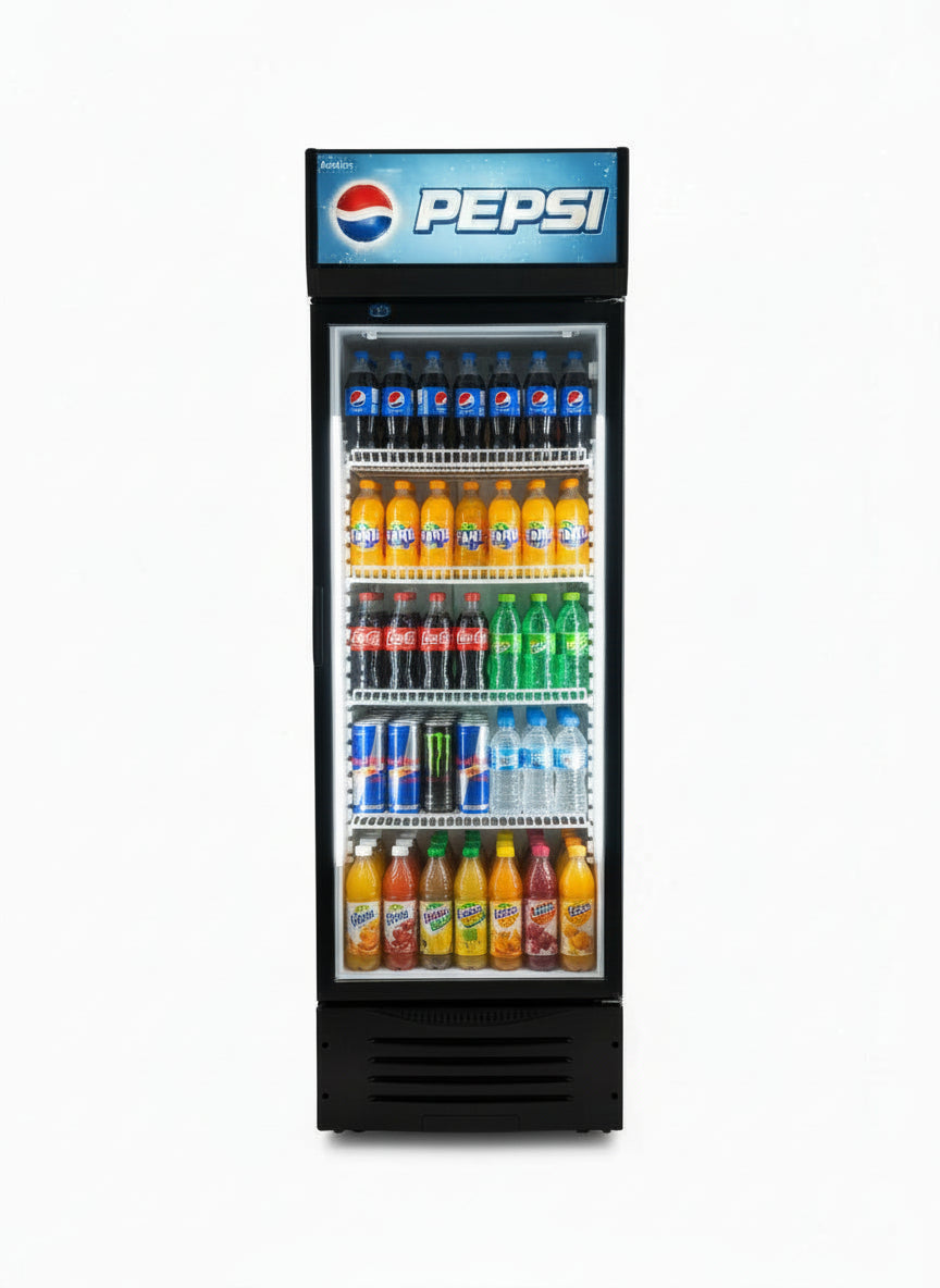 Vitrine à boisson 260 litres froid statique éclairage led.