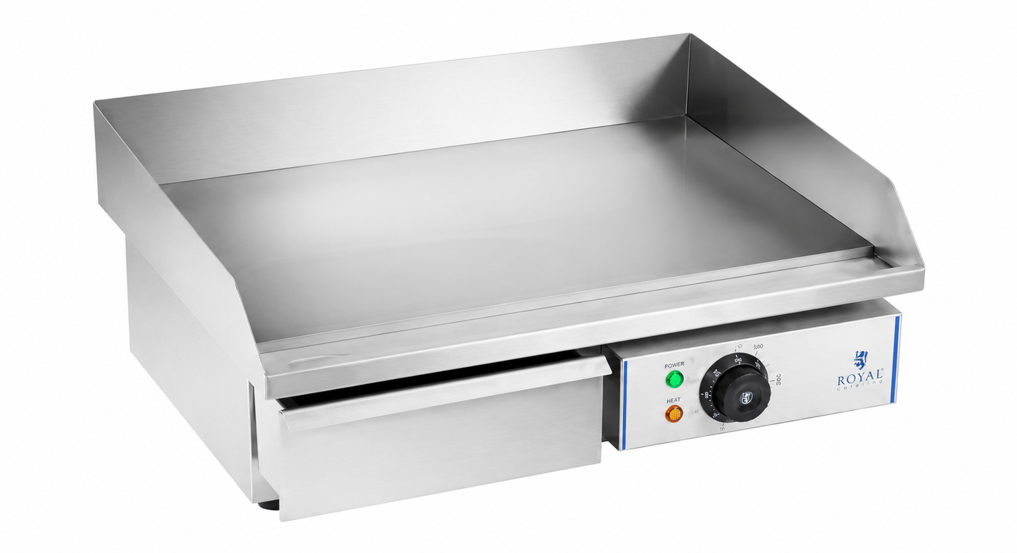 Plancha électrique professionnelle 55 cm – Plaque en acier inoxydable avec revêtement chromé
