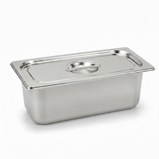 Bac Gastro GN 1/3 avec couvercle inox – Acier inoxydable 1 mm – matériel CHR professionnel JL CHR
