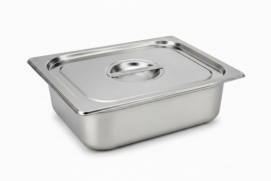 Bac Gastro GN 1/2 avec couvercle inox – Acier inoxydable 1 mm – matériel CHR professionnel JL CHR