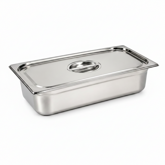 Bac Gastro GN 1/1 avec couvercle inox – Acier inoxydable 1 mm – matériel CHR professionnel JL CHR