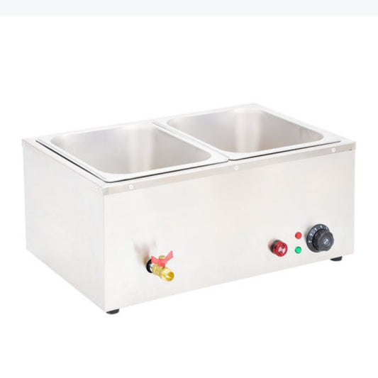 Bain-marie professionnel 2 bacs  gastro GN 1/2 fonction antidry acier inoxydable