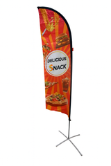 Drapeau publicitaire snack et pizzeria