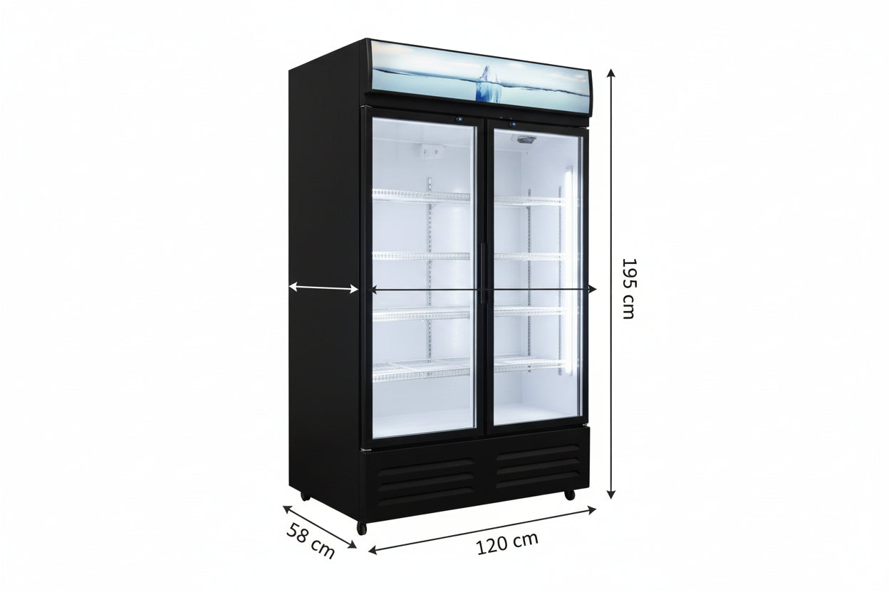 Réfrigérateur professionnel vitrine – 688 L – Froid positif